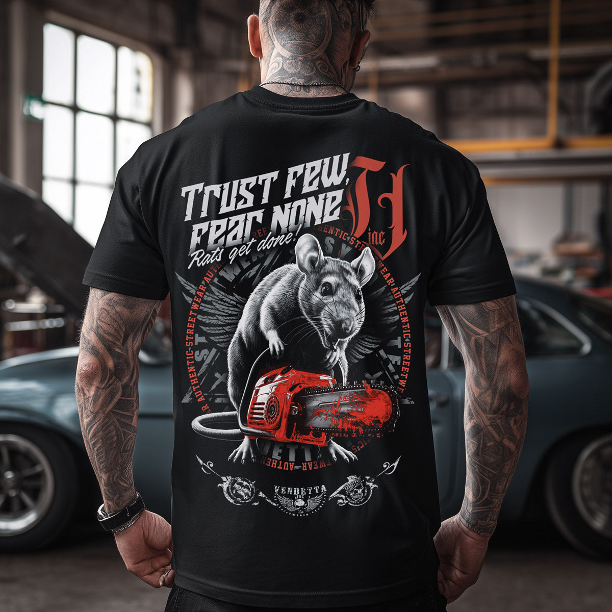 Vendetta Inc. Shirt Chainsaw Rat schwarz VD-1579