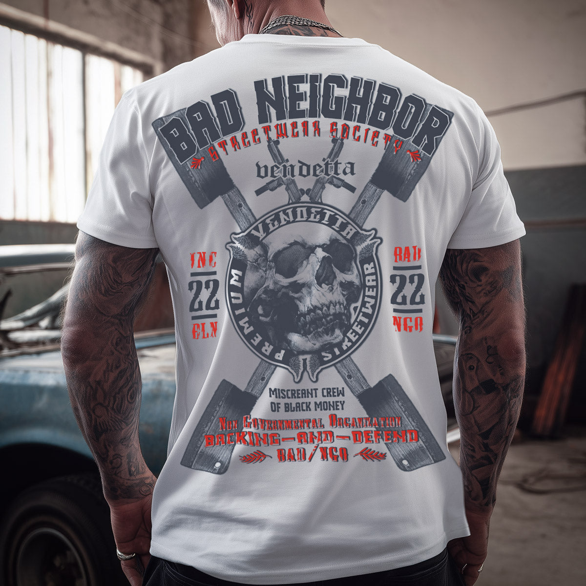 Vendetta Inc. Shirt Steel & Skull weiß VD-1231