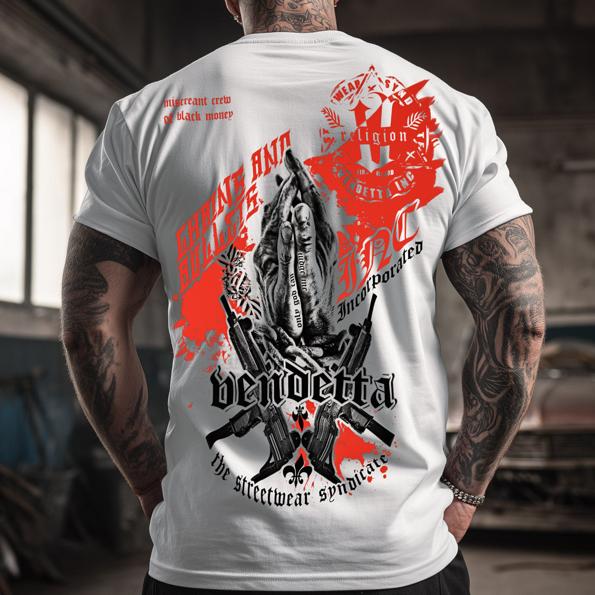 Vendetta Inc. Shirt Faith & Fire weiß VD-1232