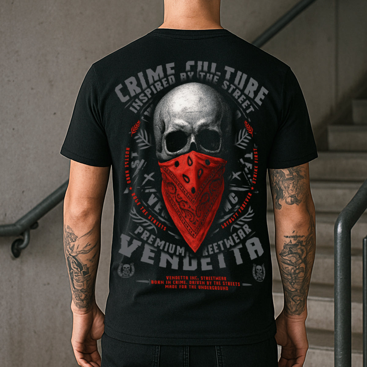 Vendetta Inc. Shirt Masked Skull schwarz VD-1665