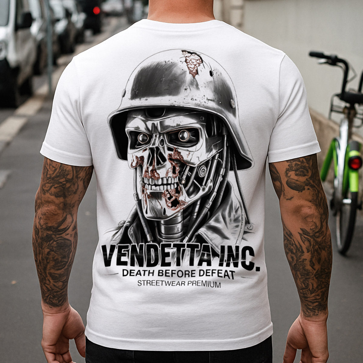 Vendetta Inc. Shirt Iron Skull weiß