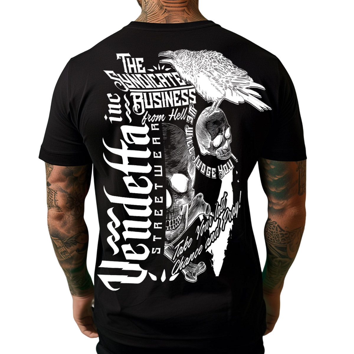 Vendetta Inc. Shirt Skull & Crow schwarz VD-1339