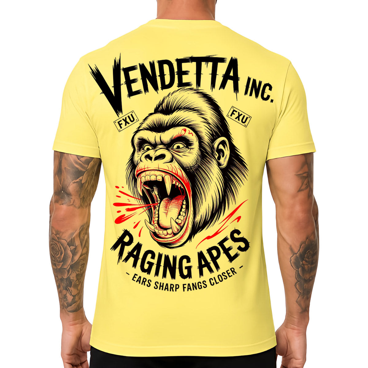 Vendetta Inc. Shirt Raging Apes pale yellow