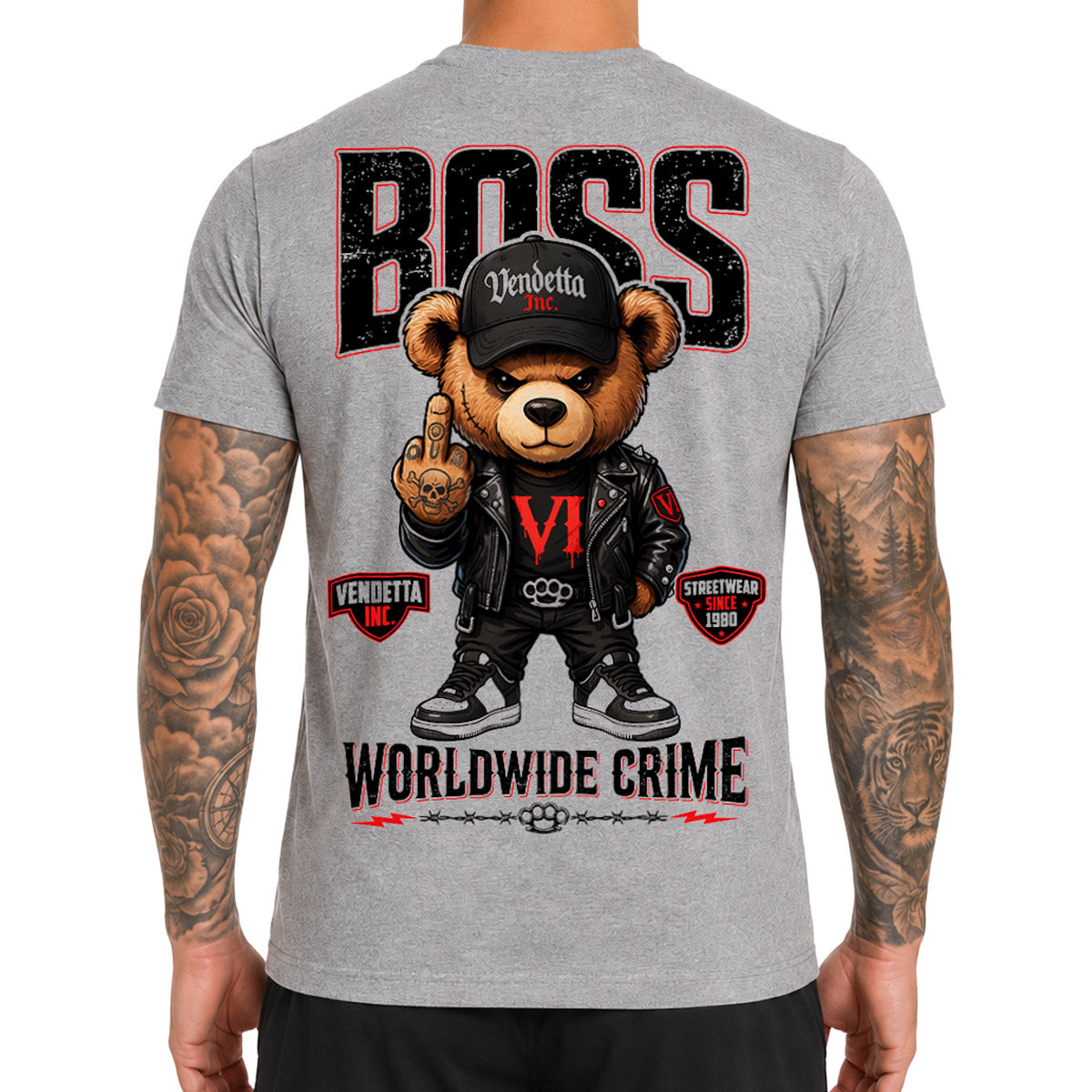 Vendetta Inc. Herren Shirt Boss Teddy grau