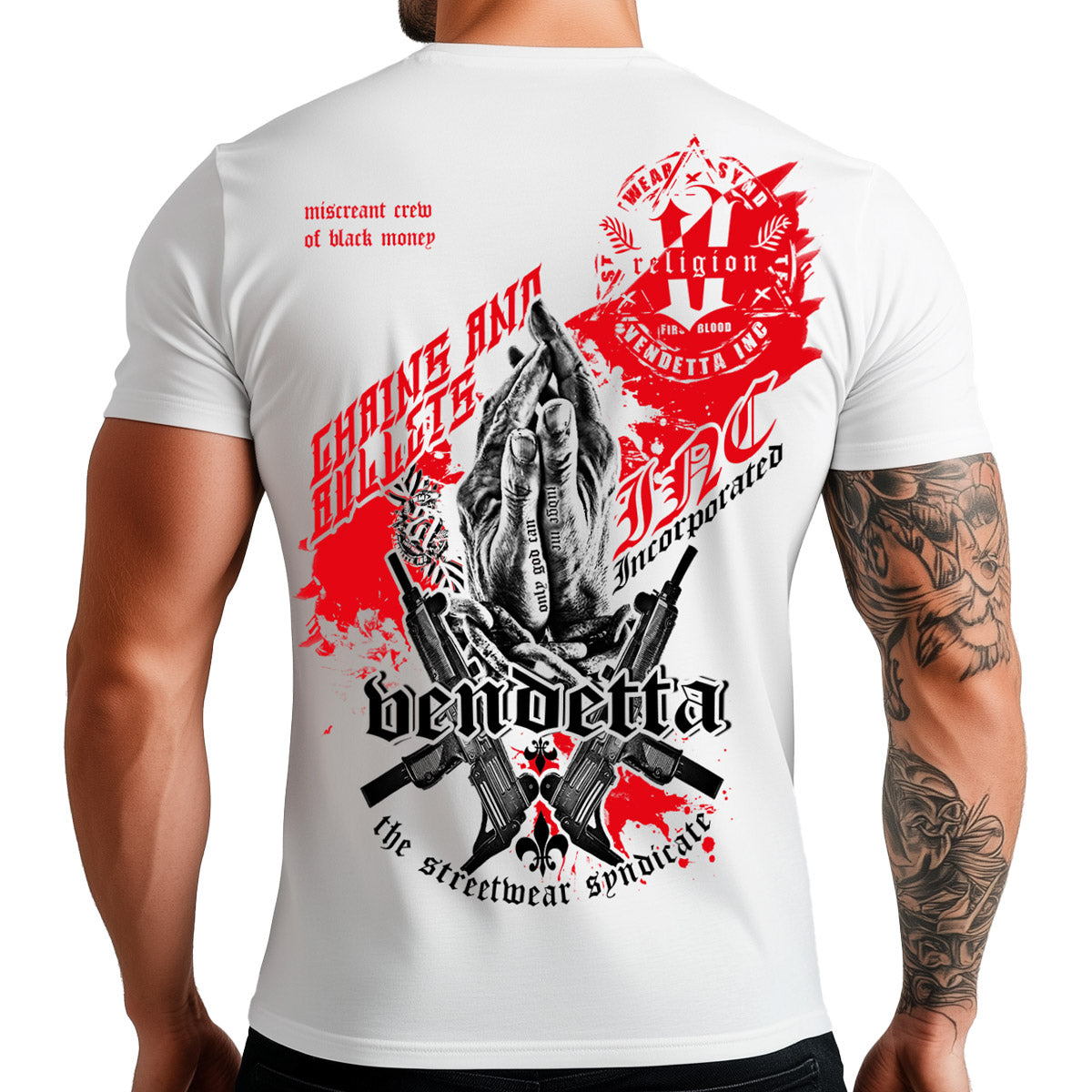 Vendetta Inc. Shirt Faith & Fire weiß VD-1232