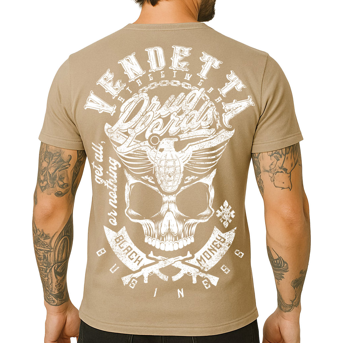 Vendetta Inc. Shirt Black Money sand VD-1625