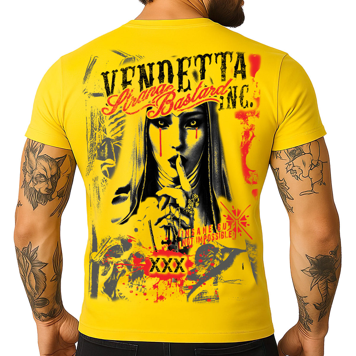Vendetta Inc. Shirt Bastard gelb VD-1627