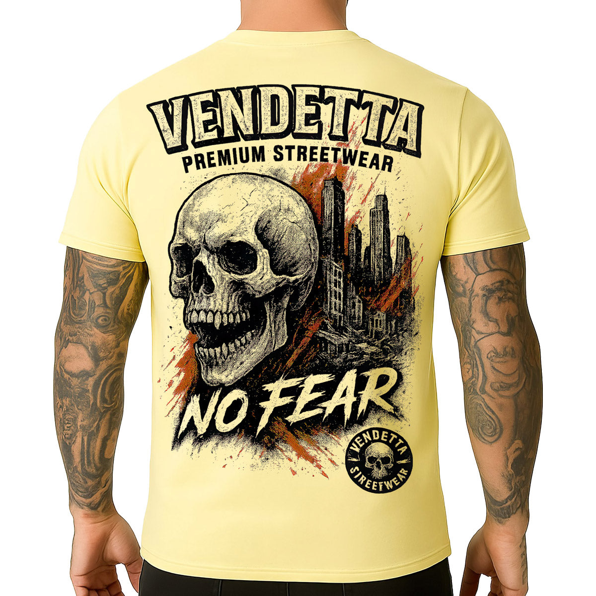Vendetta Inc. Shirt Skull City gelb VD-1650