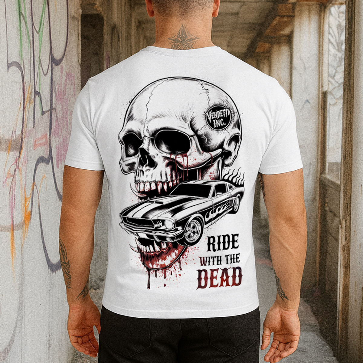 Vendetta Inc. Shirt Dead Rider Skull weiß