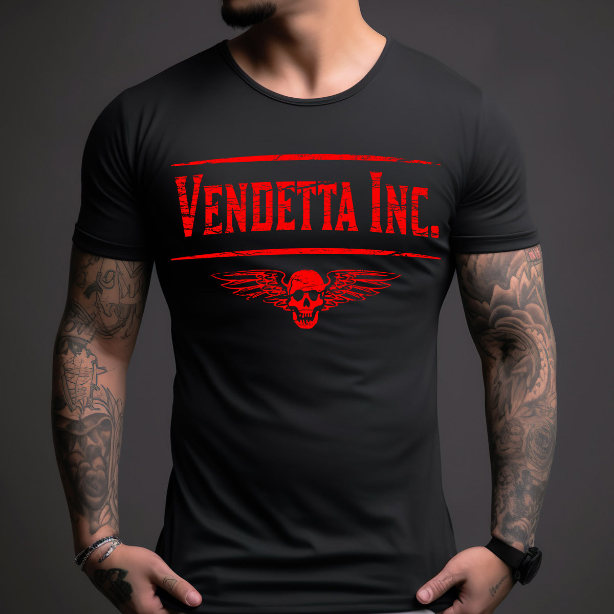Vendetta Inc. Shirt Bound schwarz-rot VD-1006