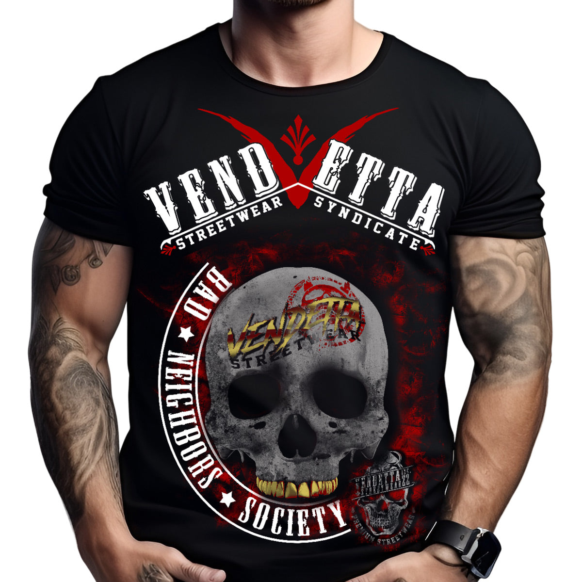 Vendetta Inc. Shirt Society schwarz VD-1329