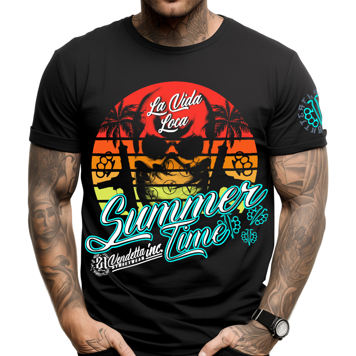 Vendetta Inc. Shirt schwarz Skull Time STB-1266