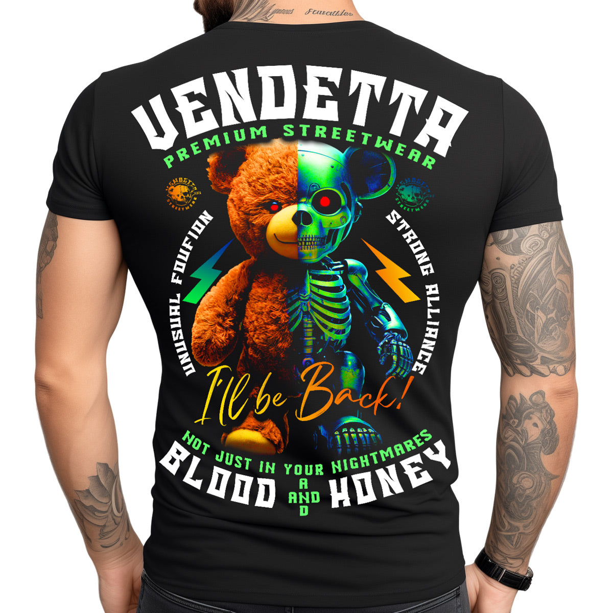 Vendetta Inc. Shirt Bear Honey schwarz VD-1429