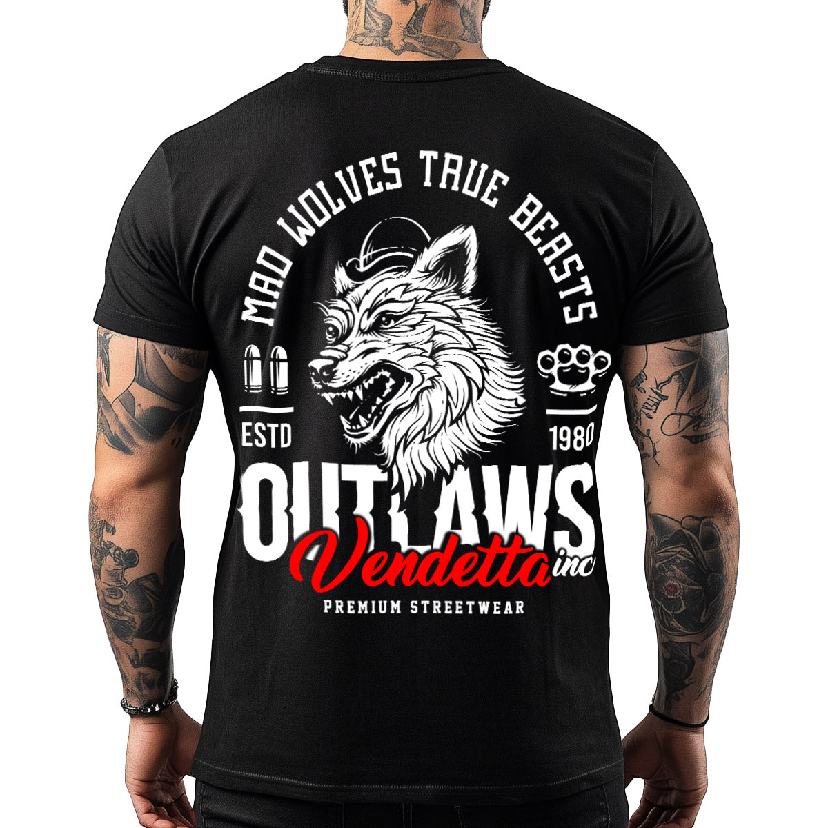 Vendetta Inc. Shirt Mad Wolves schwarz VD-1379