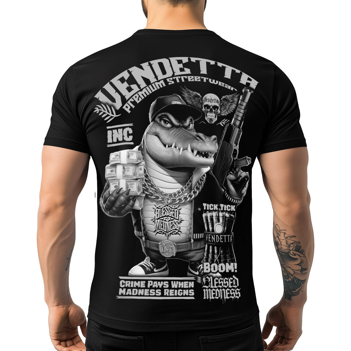 Vendetta Inc. Shirt Croco Boom schwarz VD-1535