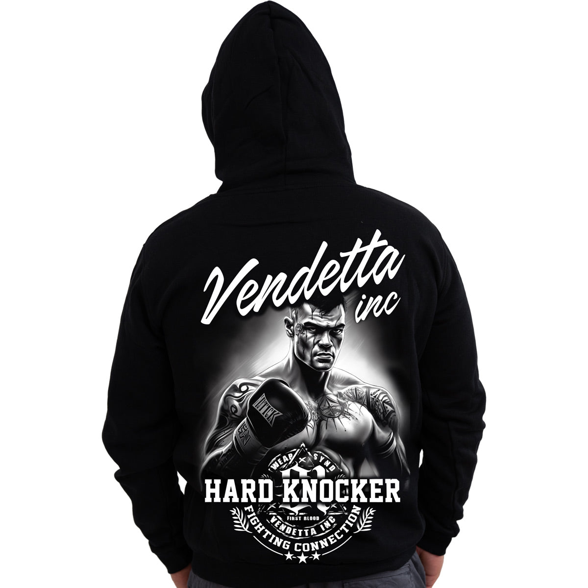 Vendetta Inc. Men's Hoodie Hard Knocker black VD-4040
