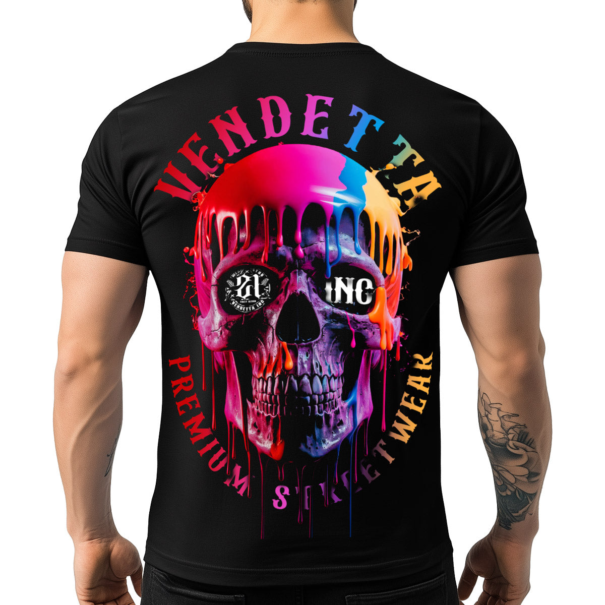 Vendetta Inc. Shirt Color Skull schwarz VD-1532