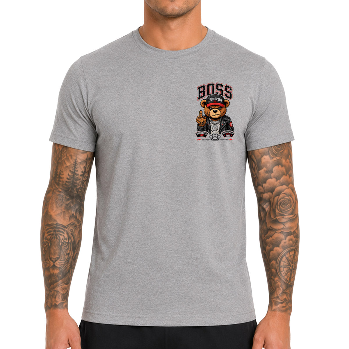 Vendetta Inc. Herren Shirt Boss Teddy grau