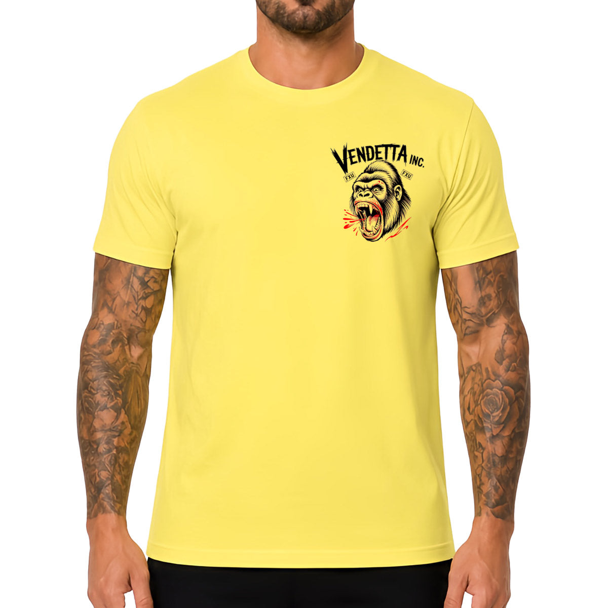 Vendetta Inc. Shirt Raging Apes pale yellow