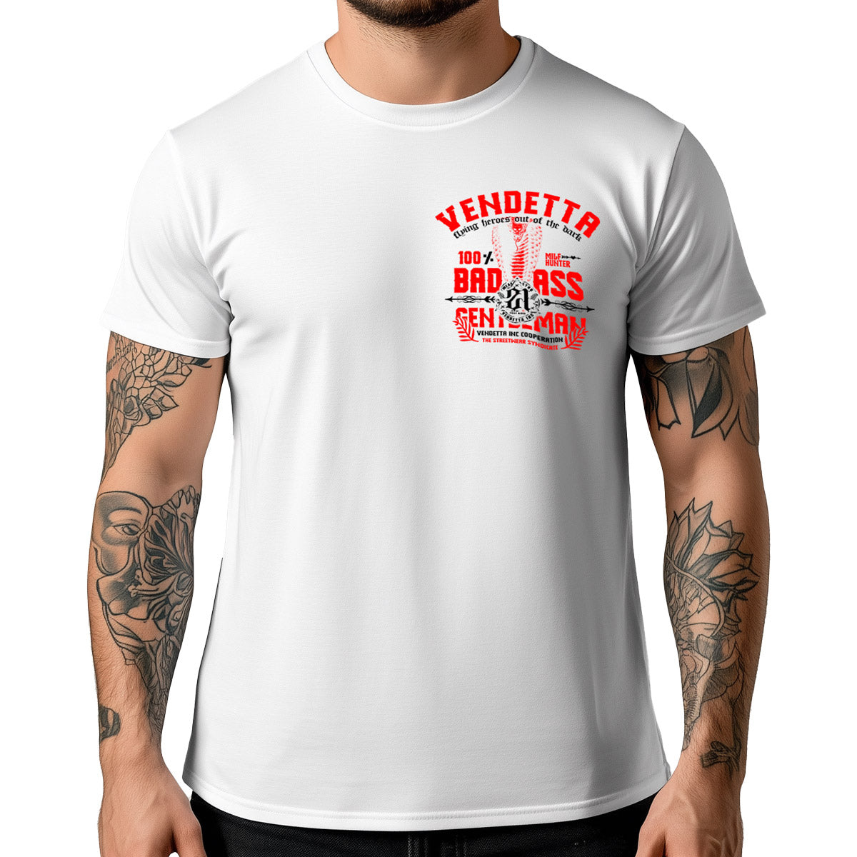 Vendetta Inc. Shirt Dark Gentleman weiß VD-1582