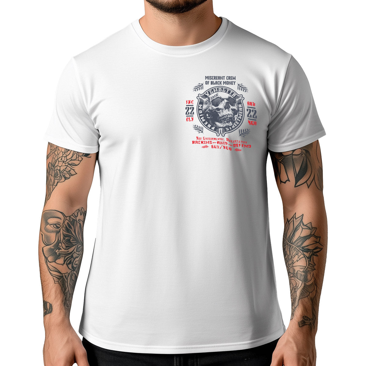 Vendetta Inc. Shirt Steel & Skull weiß VD-1231