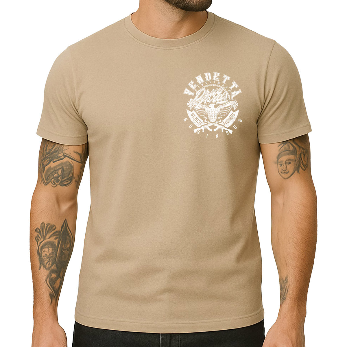 Vendetta Inc. Shirt Black Money sand VD-1625