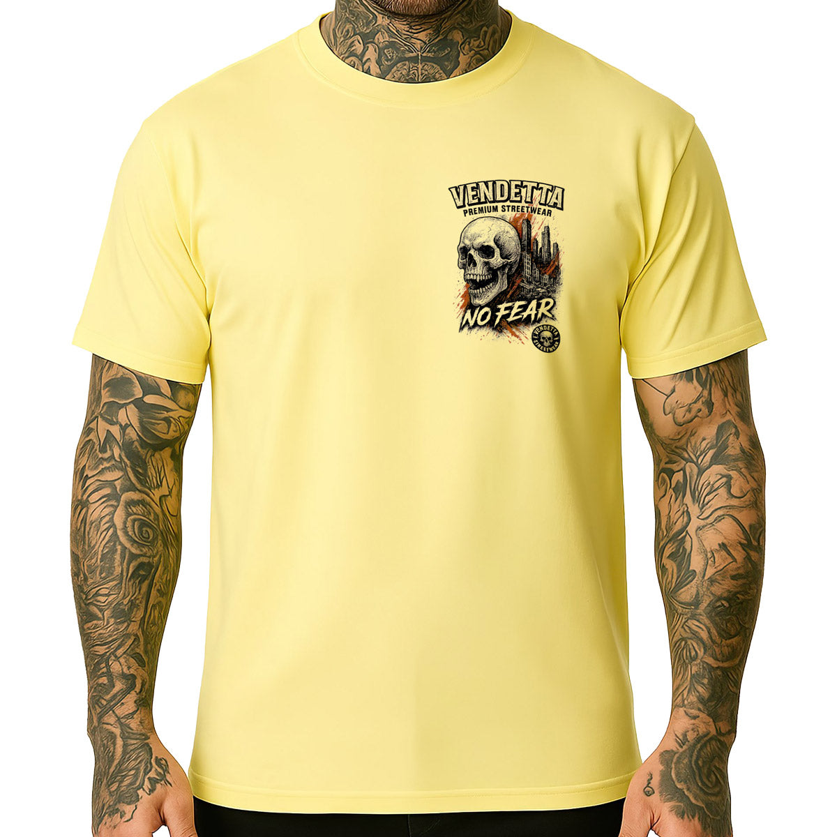 Vendetta Inc. Shirt Skull City gelb VD-1650