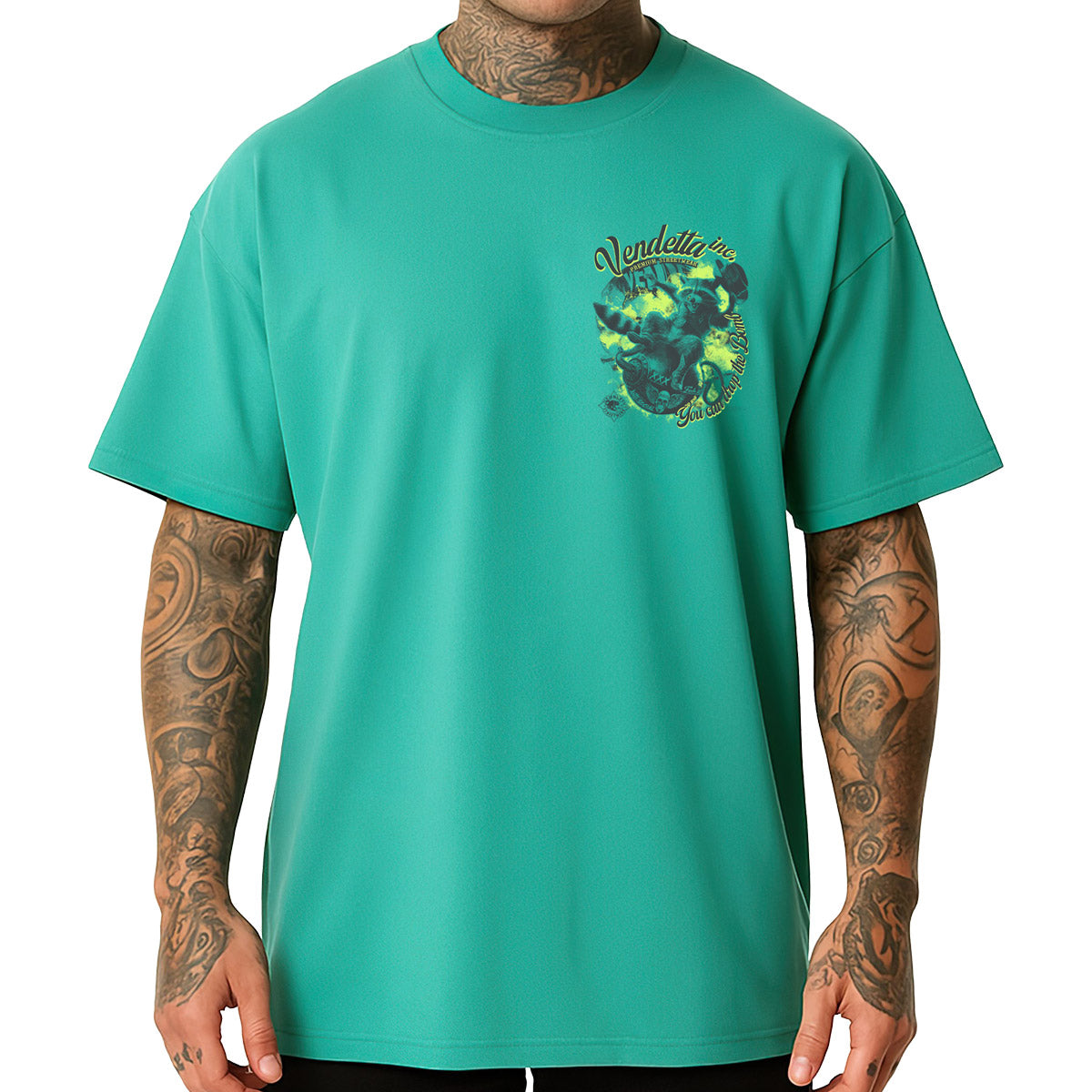 Vendetta Inc. Shirt Oversize Rocket Trash jade VD-1651