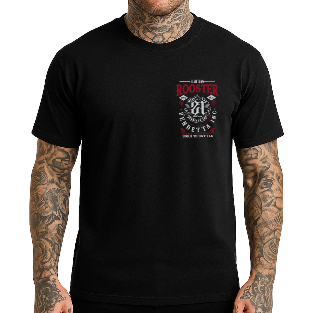 Vendetta Inc. Shirt Fighting Rooster schwarz