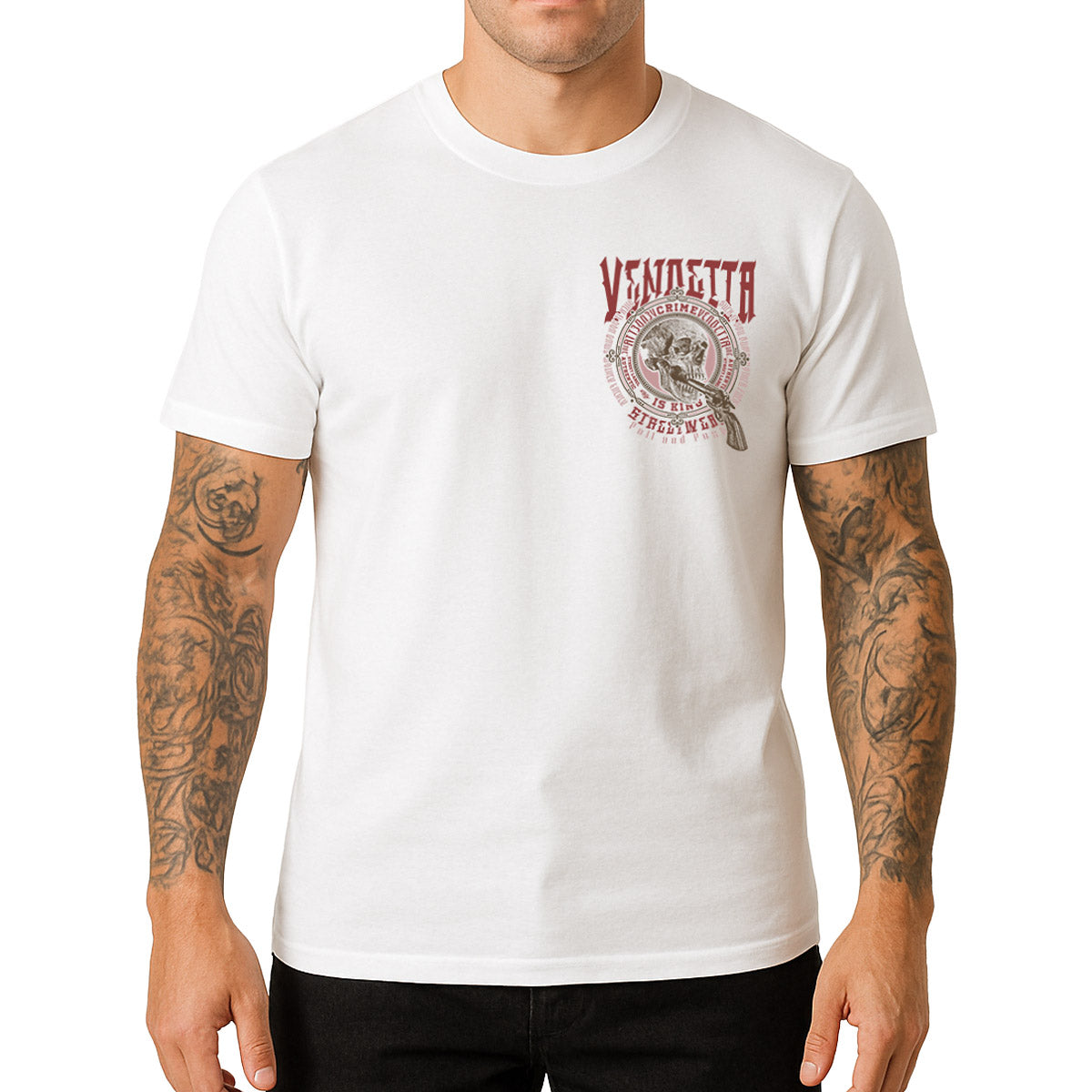 Vendetta Inc. Shirt Headshot Junky weiß