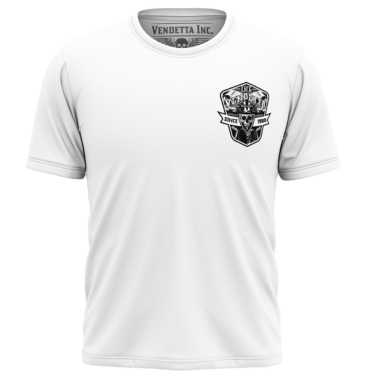 Vendetta Inc. Shirt weiß Twin Skulls VD-1384