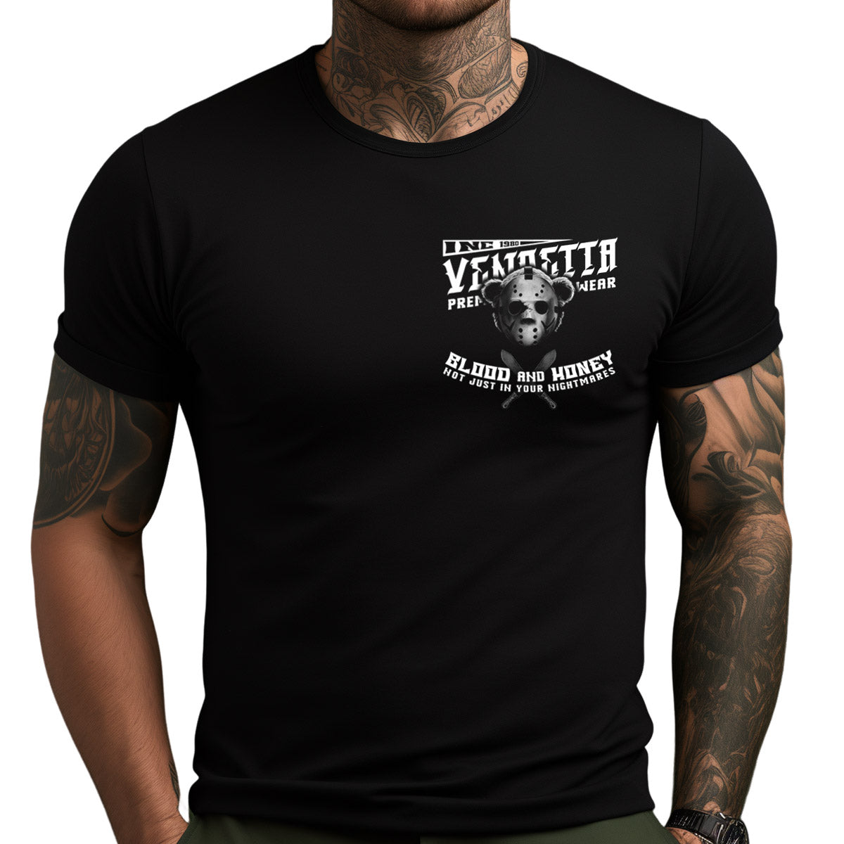 Vendetta Inc. Shirt Mask Teddy schwarz VD-1426