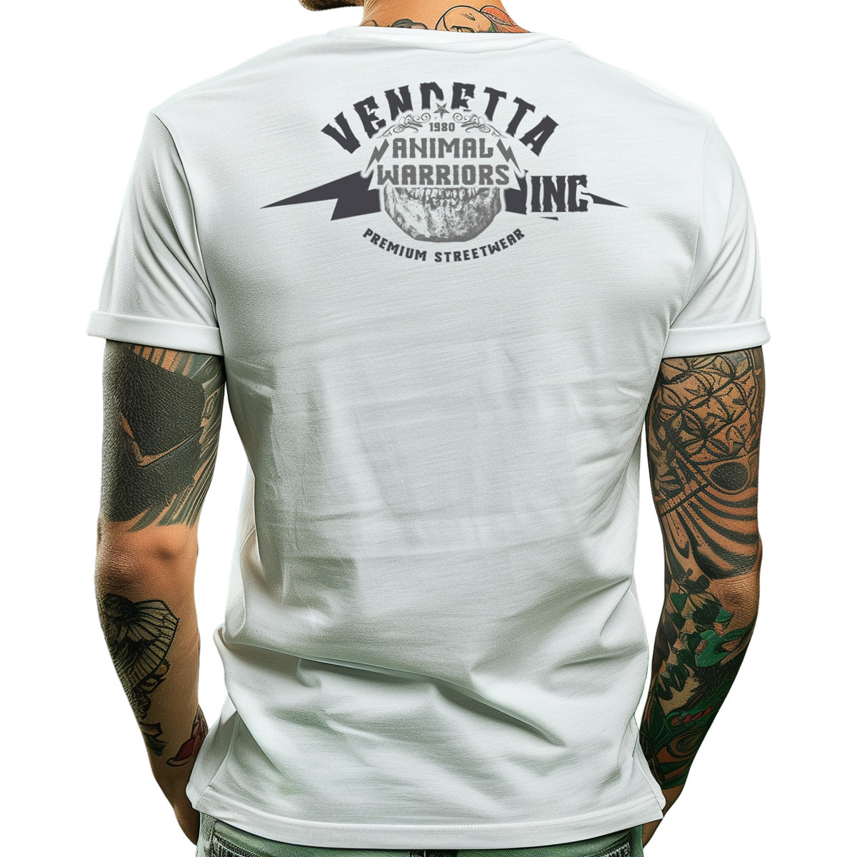 Vendetta Inc. Männer Shirt weiß Animal VD-1433