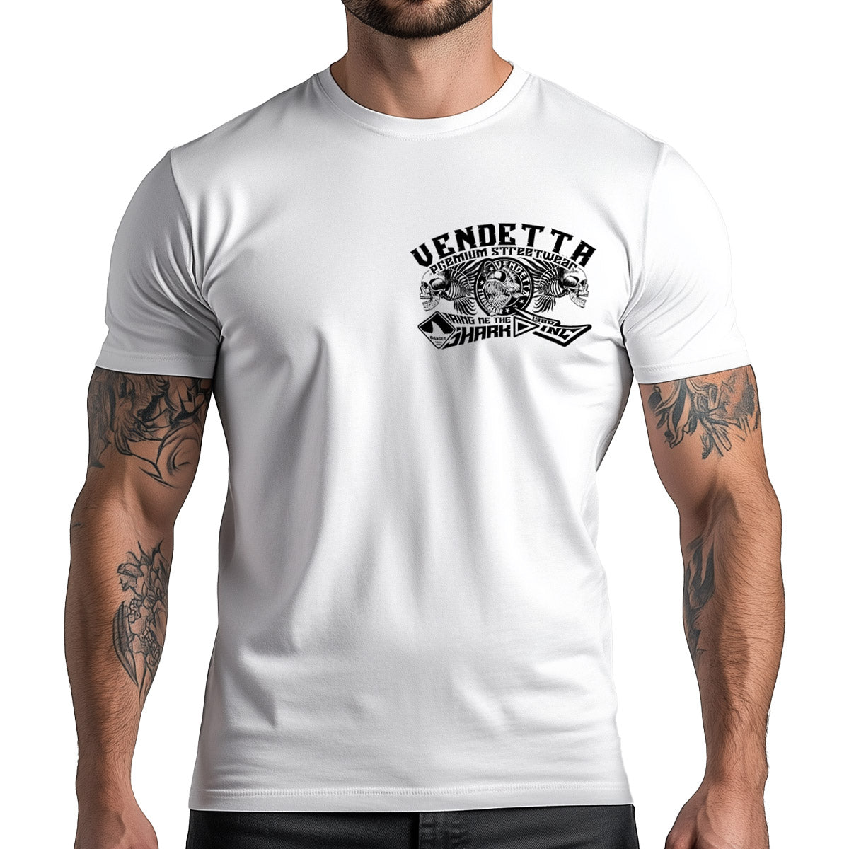 Vendetta Inc. Shirt King Shark weiß VD-1352