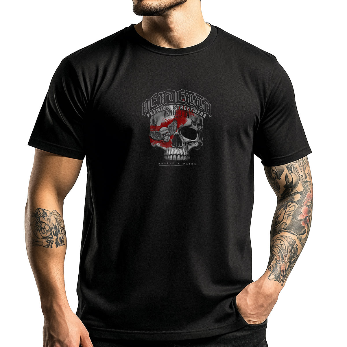 Vendetta Inc. Shirt Hustle & Paine schwarz VD-1506