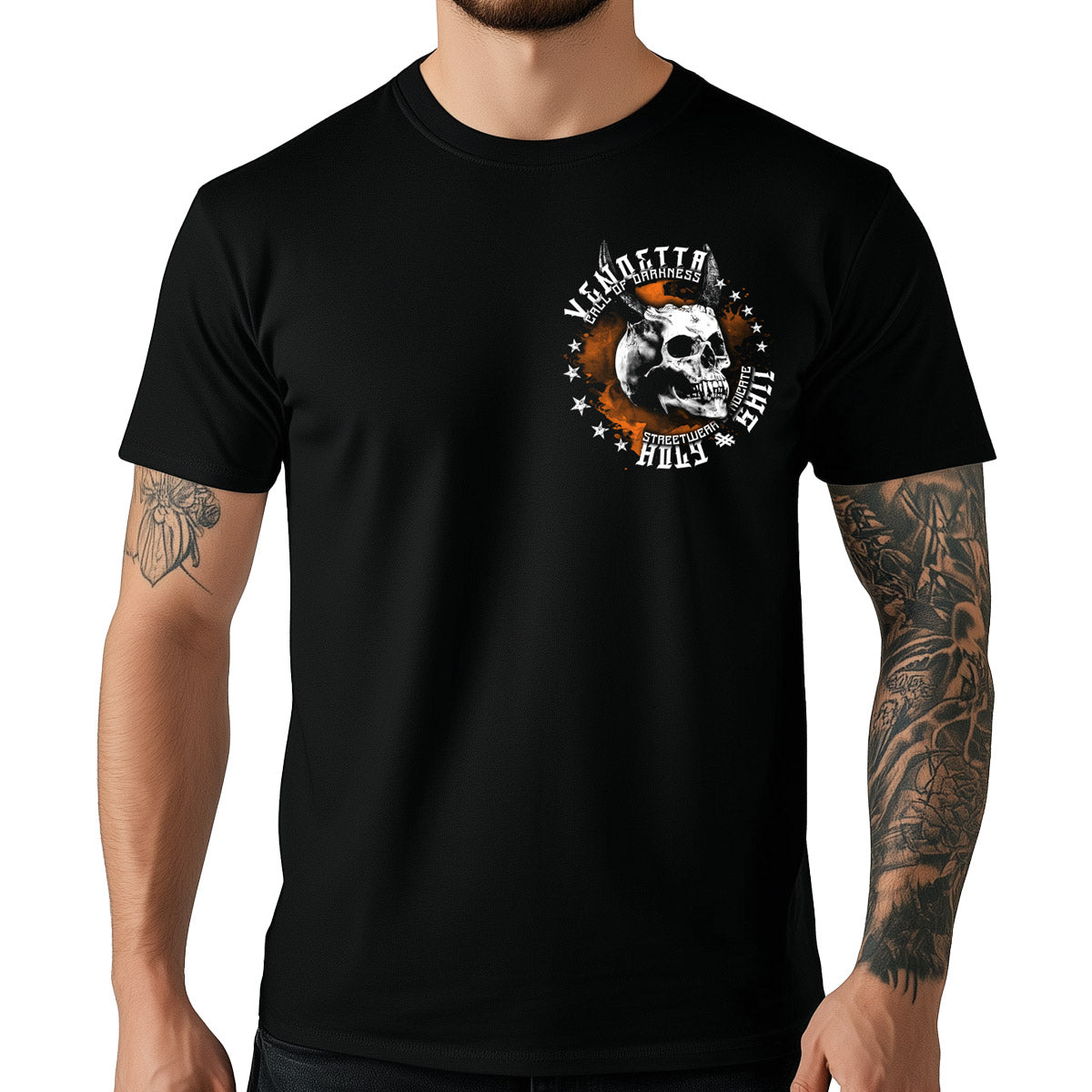 Vendetta Inc. Shirt Skull Hell schwarz VD-1226