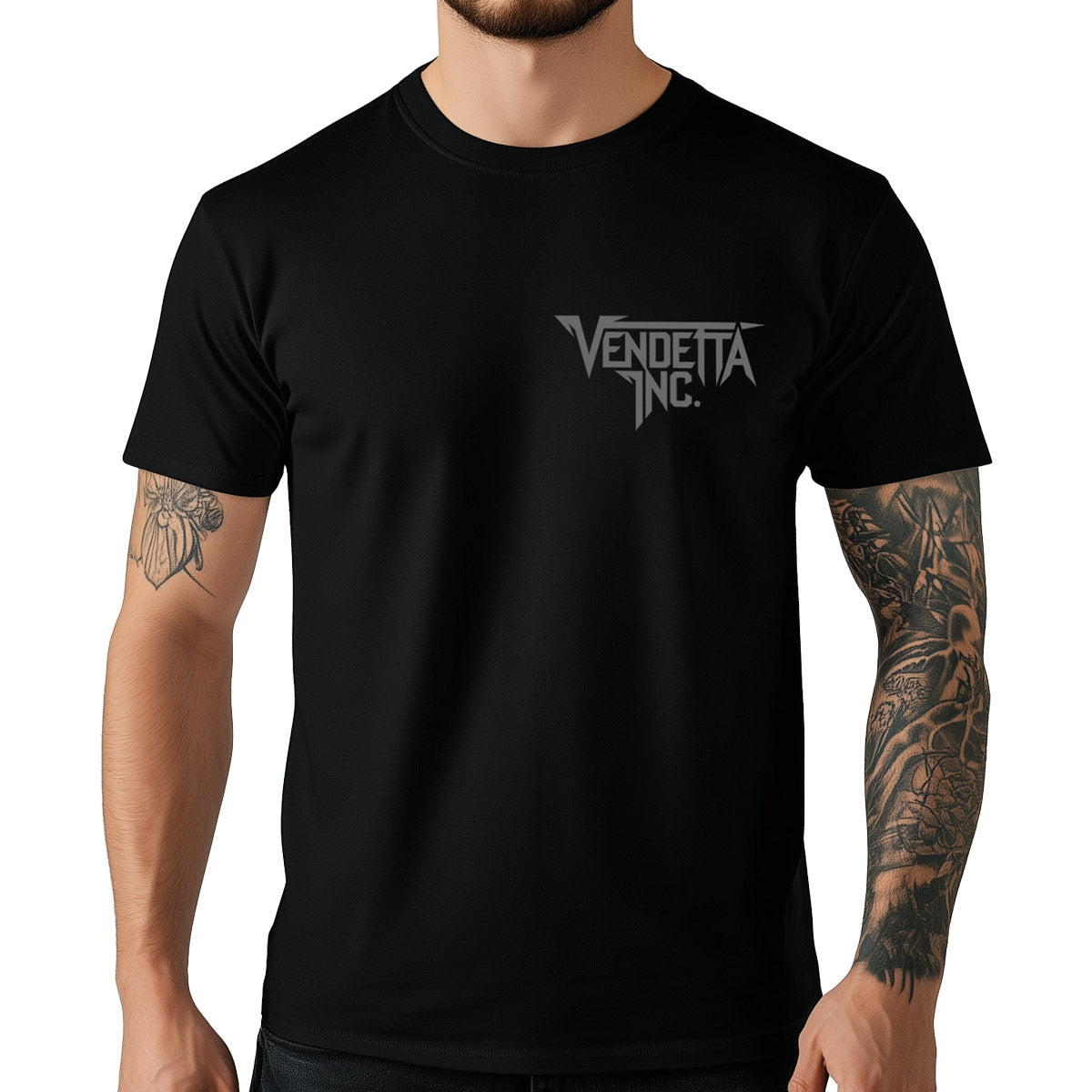 Vendetta Inc. Shirt Logo V schwarz grau VD-1553