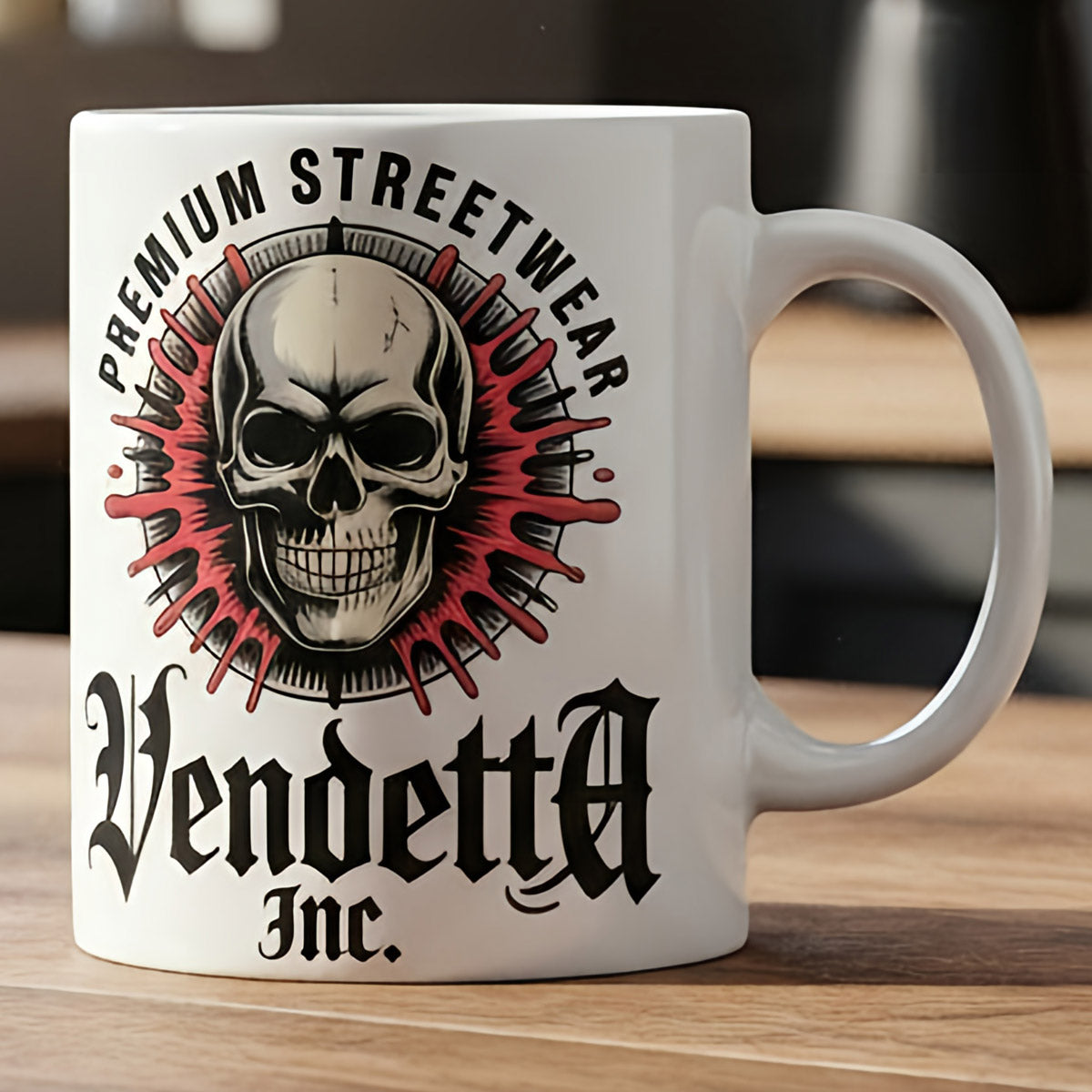 Vendetta Inc. Print Tasse – Red Splash Skull 1070 Mug