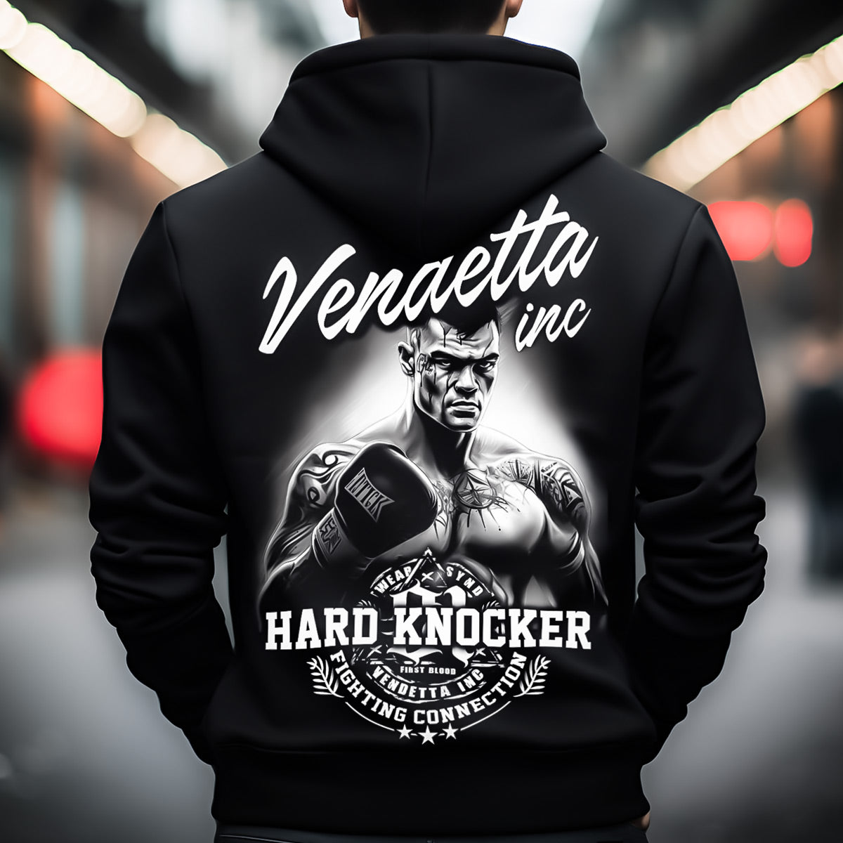 Vendetta Inc. Men's Hoodie Hard Knocker black VD-4040