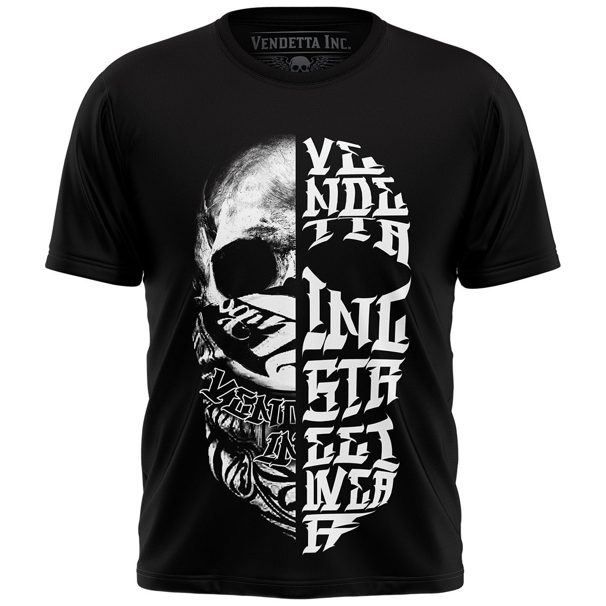 Vendetta Inc. Shirt Split Skull schwarz VD-1247