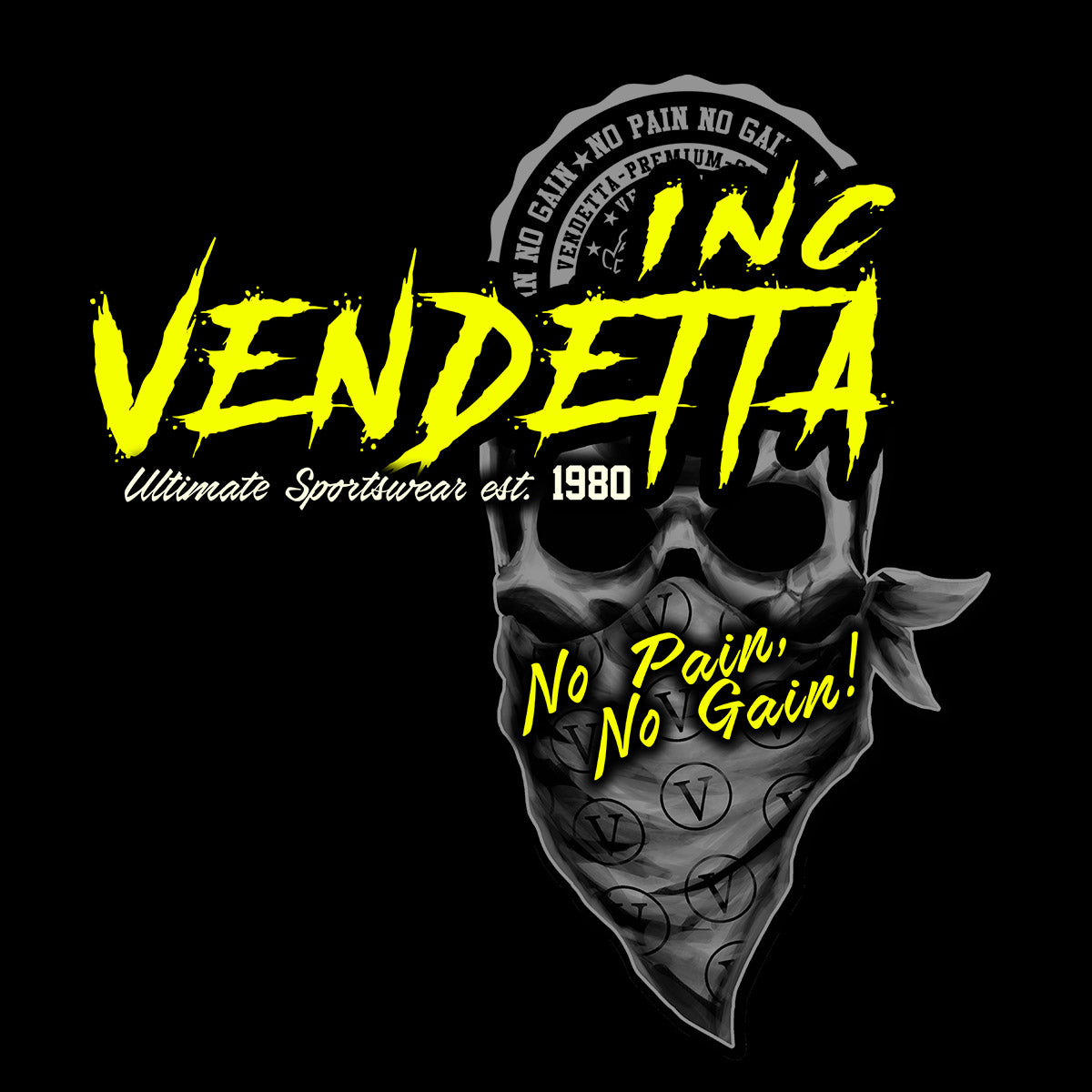 Vendetta Inc. Shirt Bandana Skull schwarz VD-1286