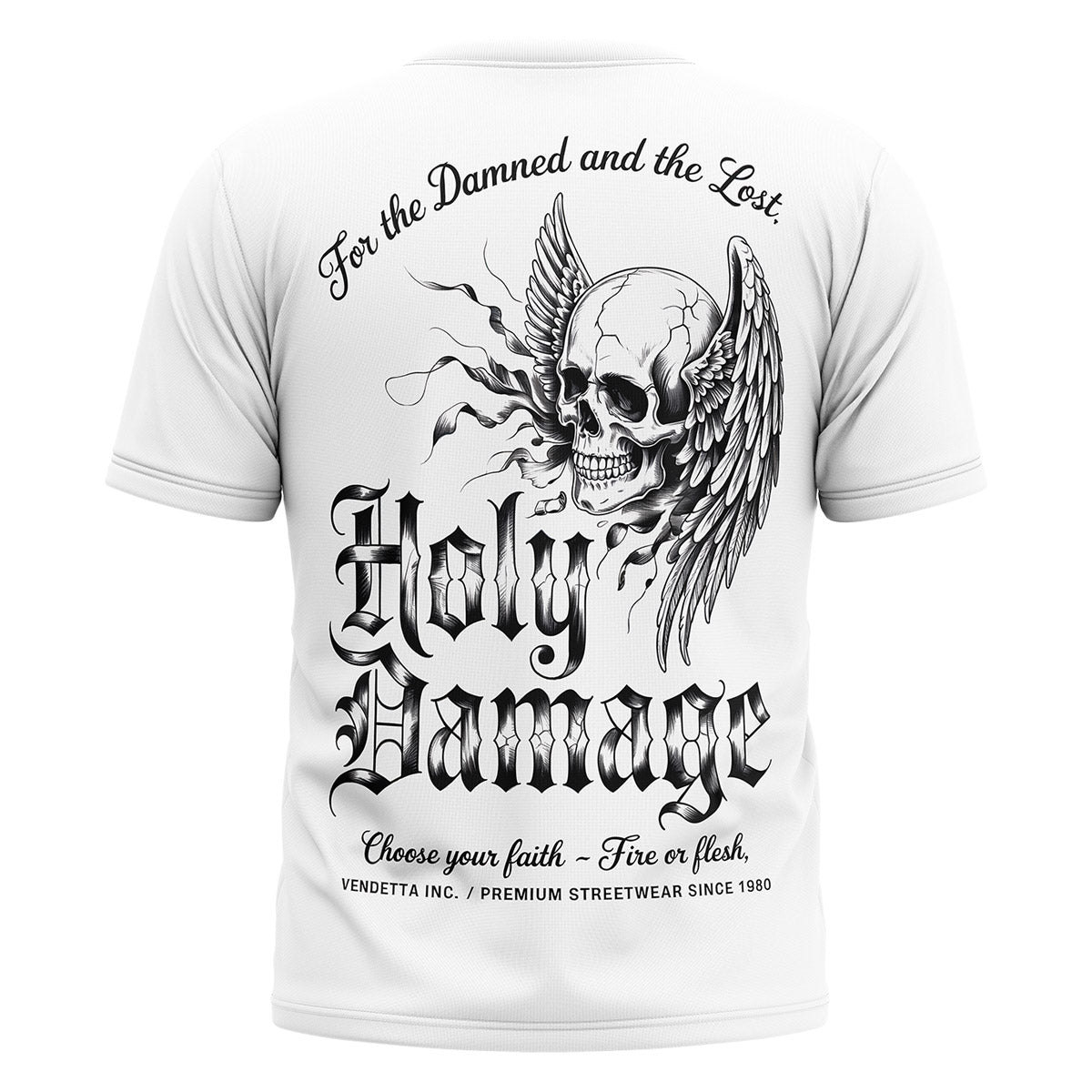Vendetta Inc. Shirt Angel Skull weiß