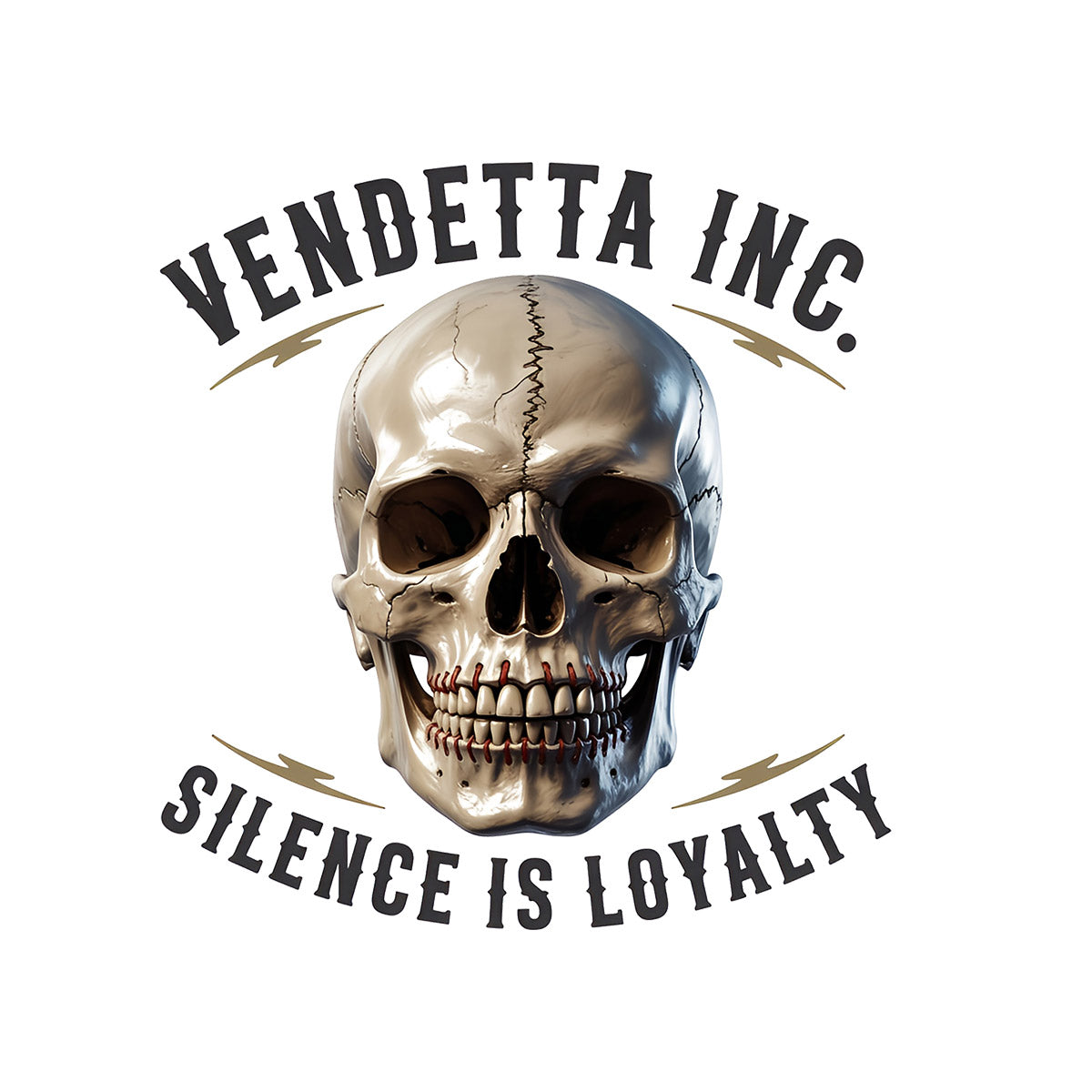 Vendetta Inc. Print Tasse – Silence Is Loyalty Skull Mug