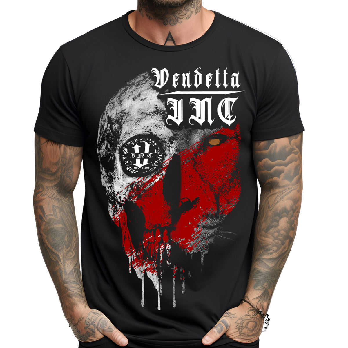 Vendetta Inc. Shirt schwarz Skull Lion VD-1263