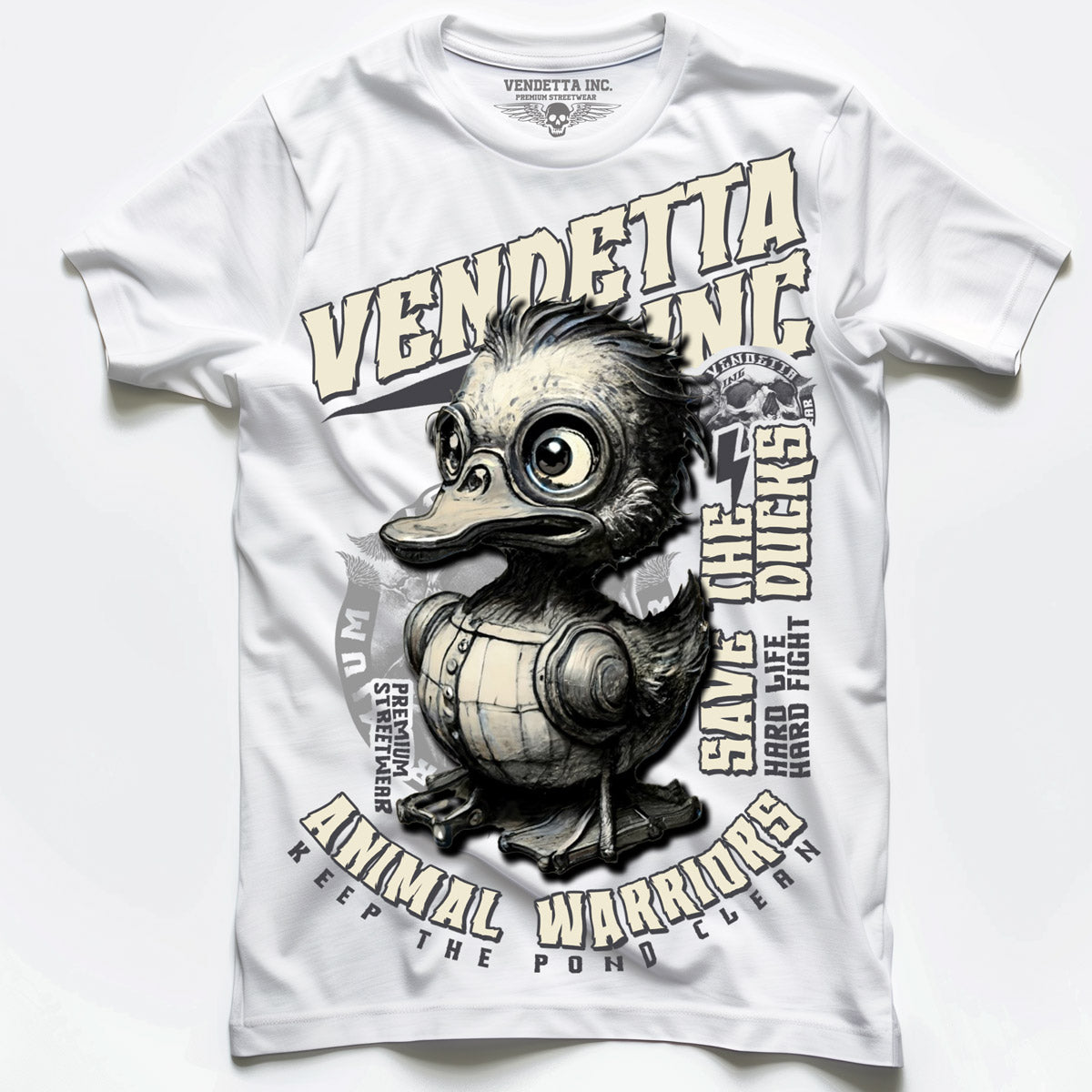 Vendetta Inc. Männer Shirt weiß Animal VD-1433