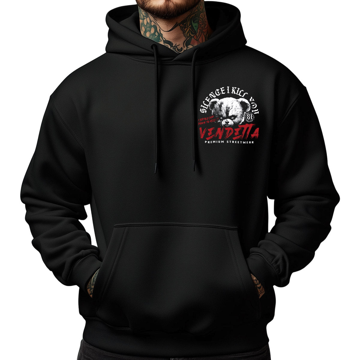 Vendetta Inc. Sweatshirt Teddy Attack schwarz VD-4056