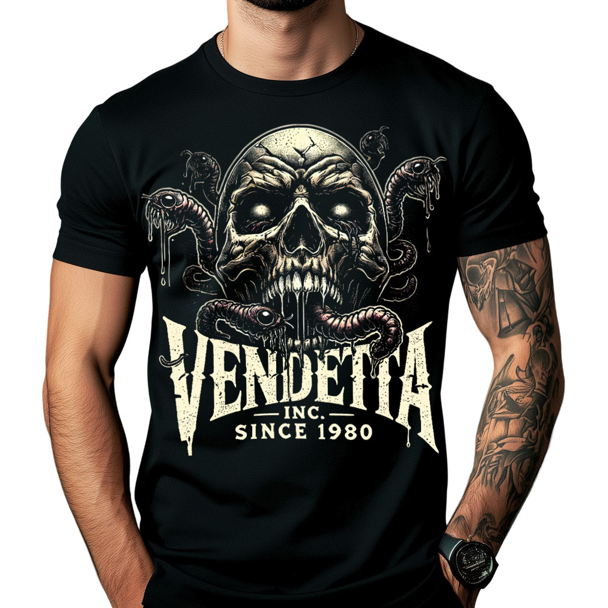 Vendetta Inc. Shirt Skull Viper schwarz VD-1463