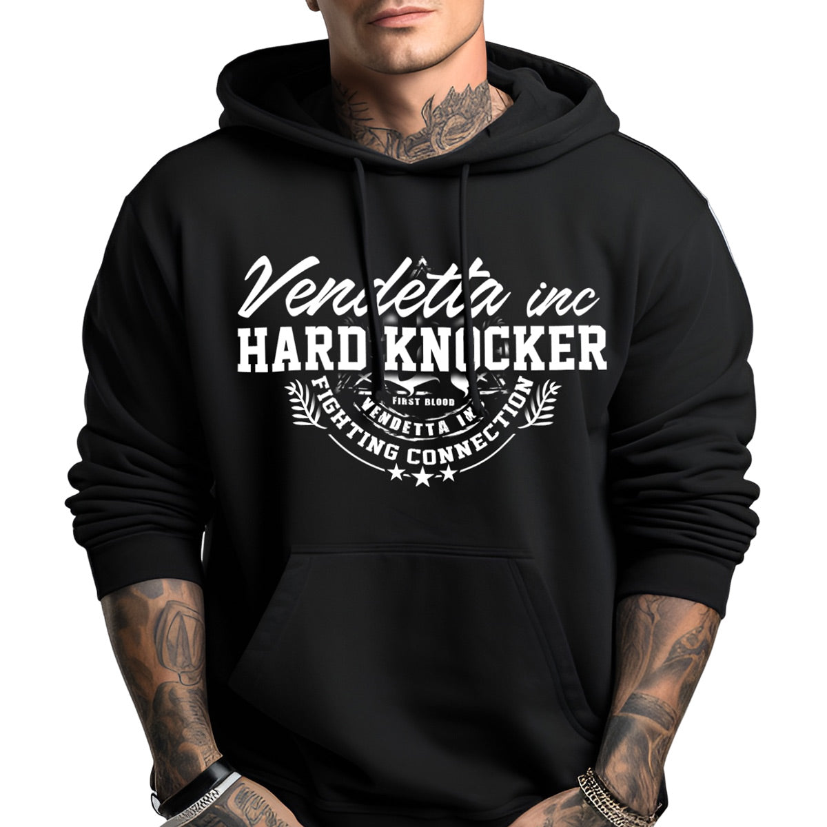 Vendetta Inc. Men's Hoodie Hard Knocker black VD-4040