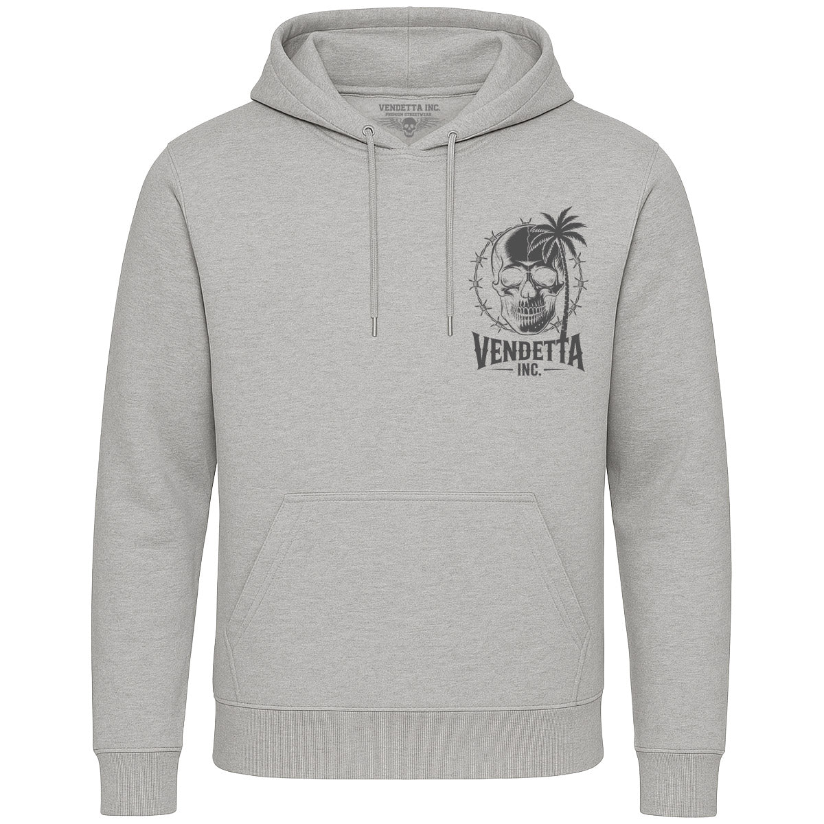 Vendetta Inc. Hoodie Palm Skull grau