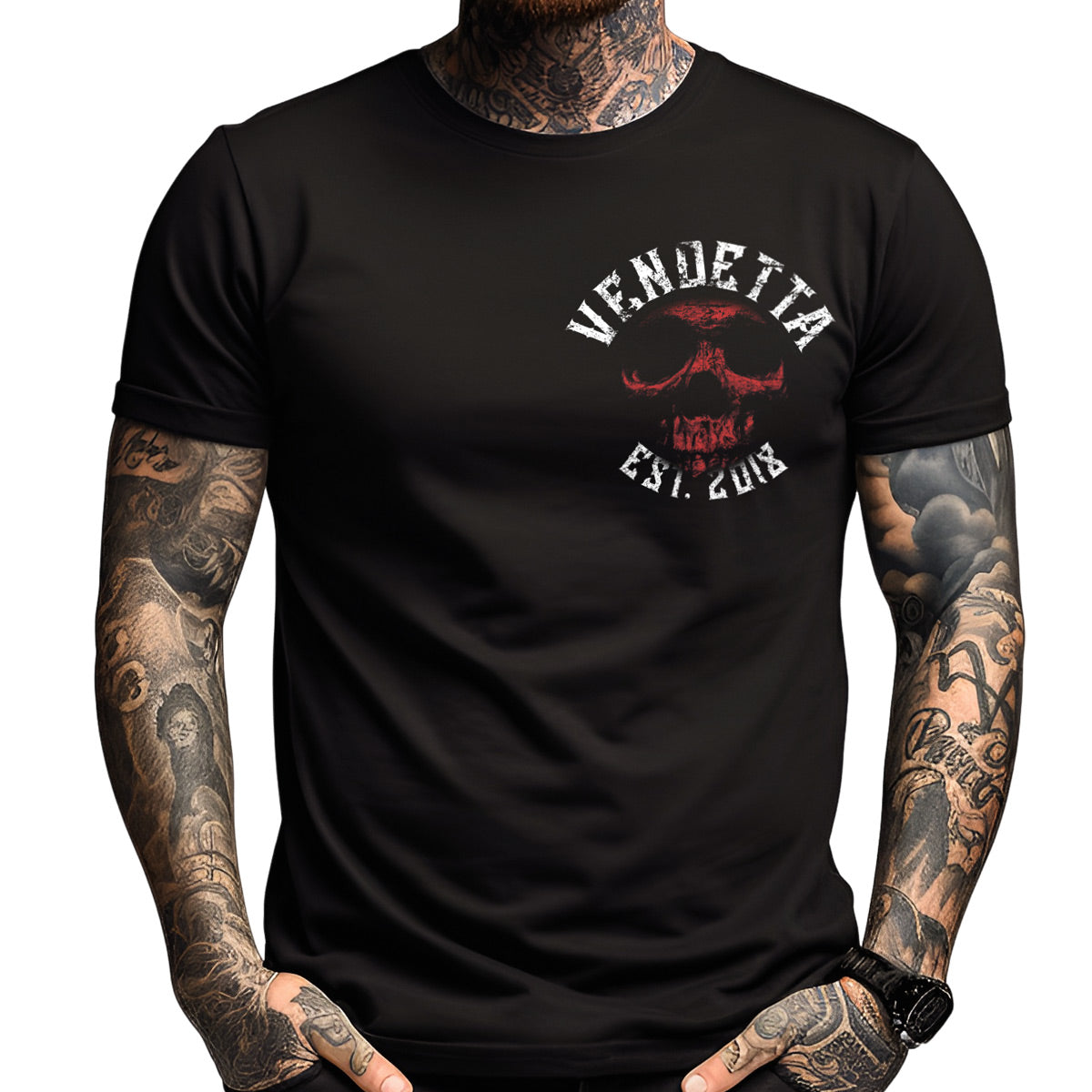 Vendetta Inc. Herren Shirt Skull Crime schwarz VD-1314